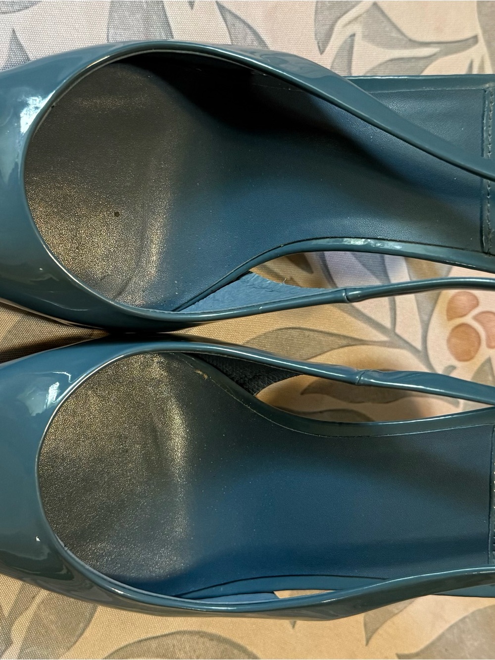 Jeffrey Campbell Women’s Patent Slingback Flats in Teal